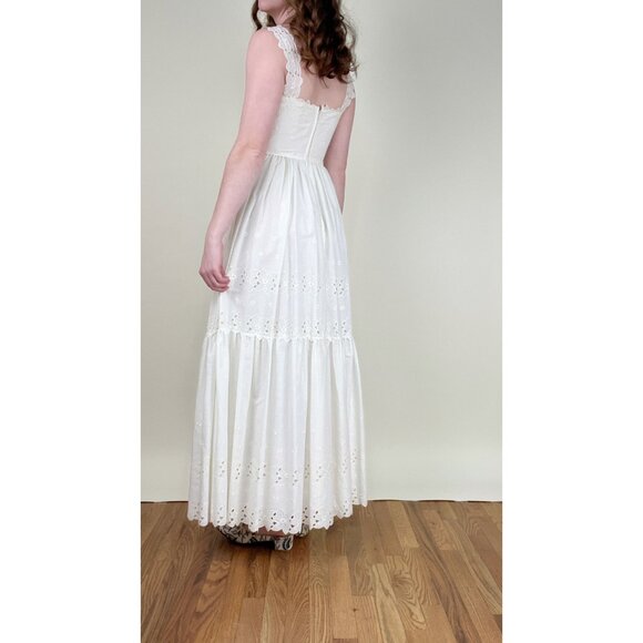 Vintage Union Made Wedding Dress Maxi Cottagecore Regency Boho Coastal 70s 1970s - Picture 5 of 12